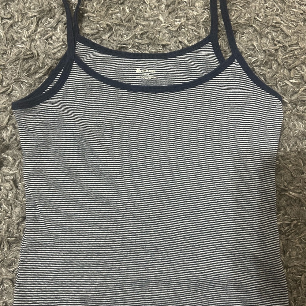 No Boundaries Navy and White Striped Camisole